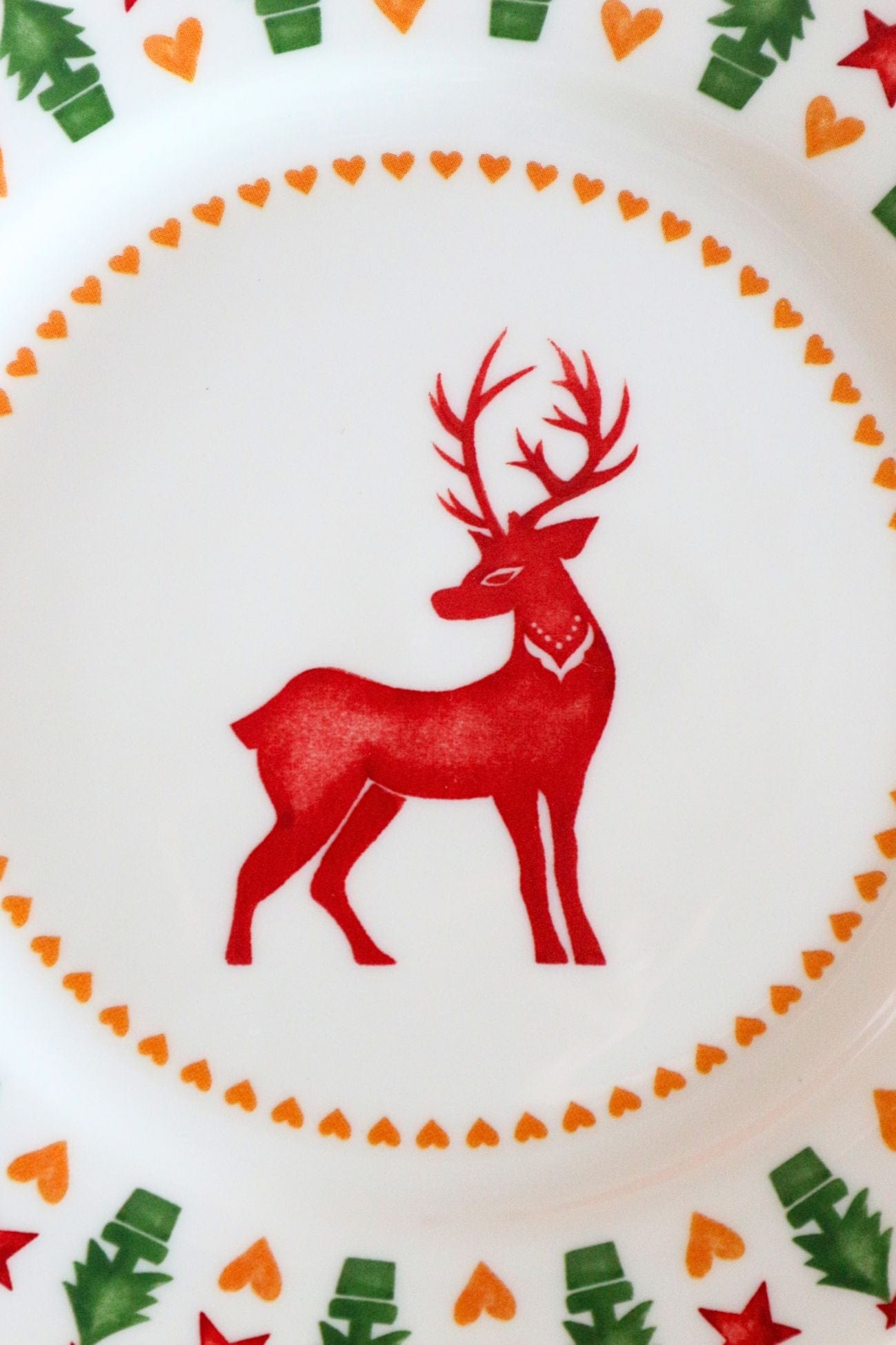 Blanc MariClo' Oh Holy Night Oh Holy Night - Piatto da frutta natalizio con renna e alberelli | Blanc MariClo'