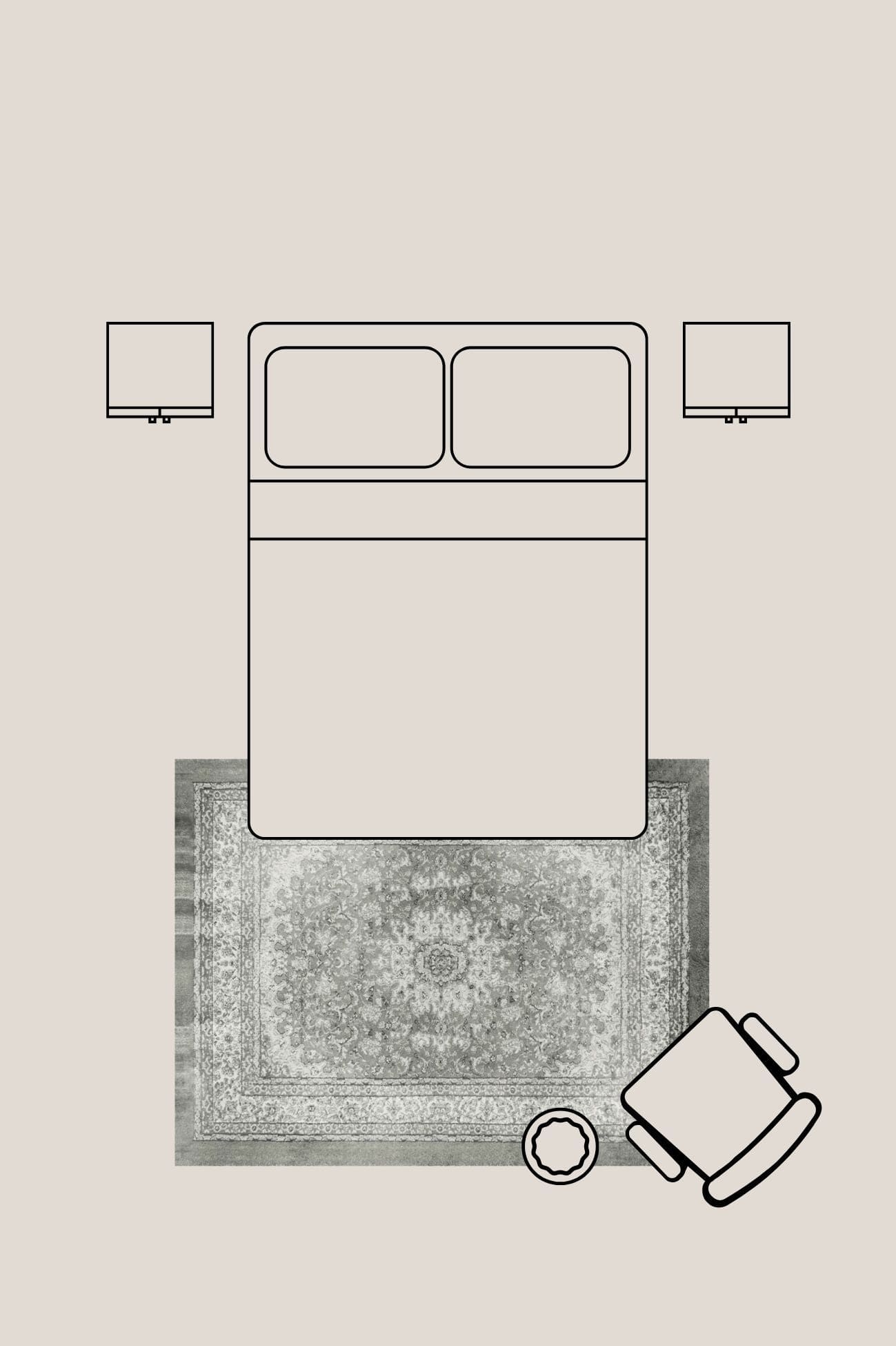 Blanc MariClo' Persian Persian - Persian - Tappeto elegante tortora stampato in acrilico e cotone 210x154 | Blanc MariClo'