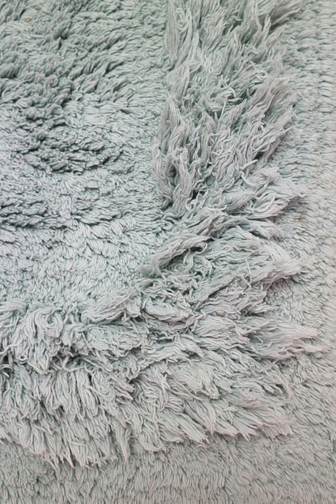 Blanc MariClo' Phoebe Phoebe - Phoebe - Tappeto in cotone con doppia cornice azzurro 90x60 | Blanc MariClo'