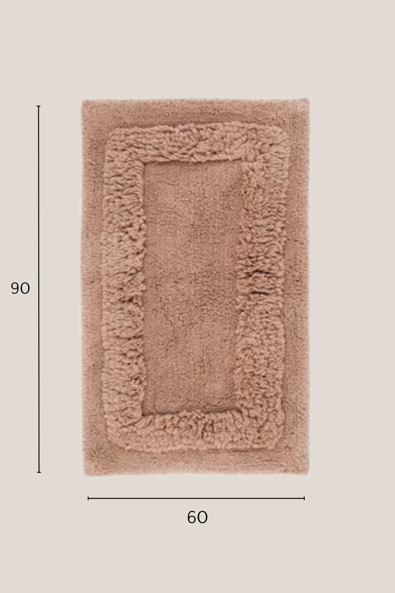 Blanc MariClo' Phoebe Phoebe - Phoebe - Tappeto in cotone con doppia cornice marrone 90x60 | Blanc MariClo'