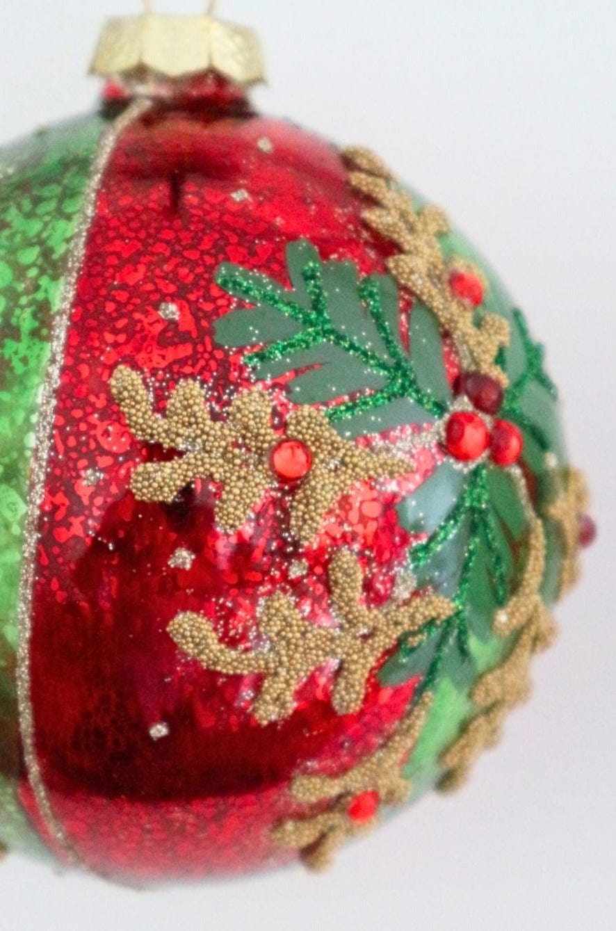 Blanc MariClo' Purcell Purcell - Palla di Natale rossa in vetro con glitter | Blanc MariClo'