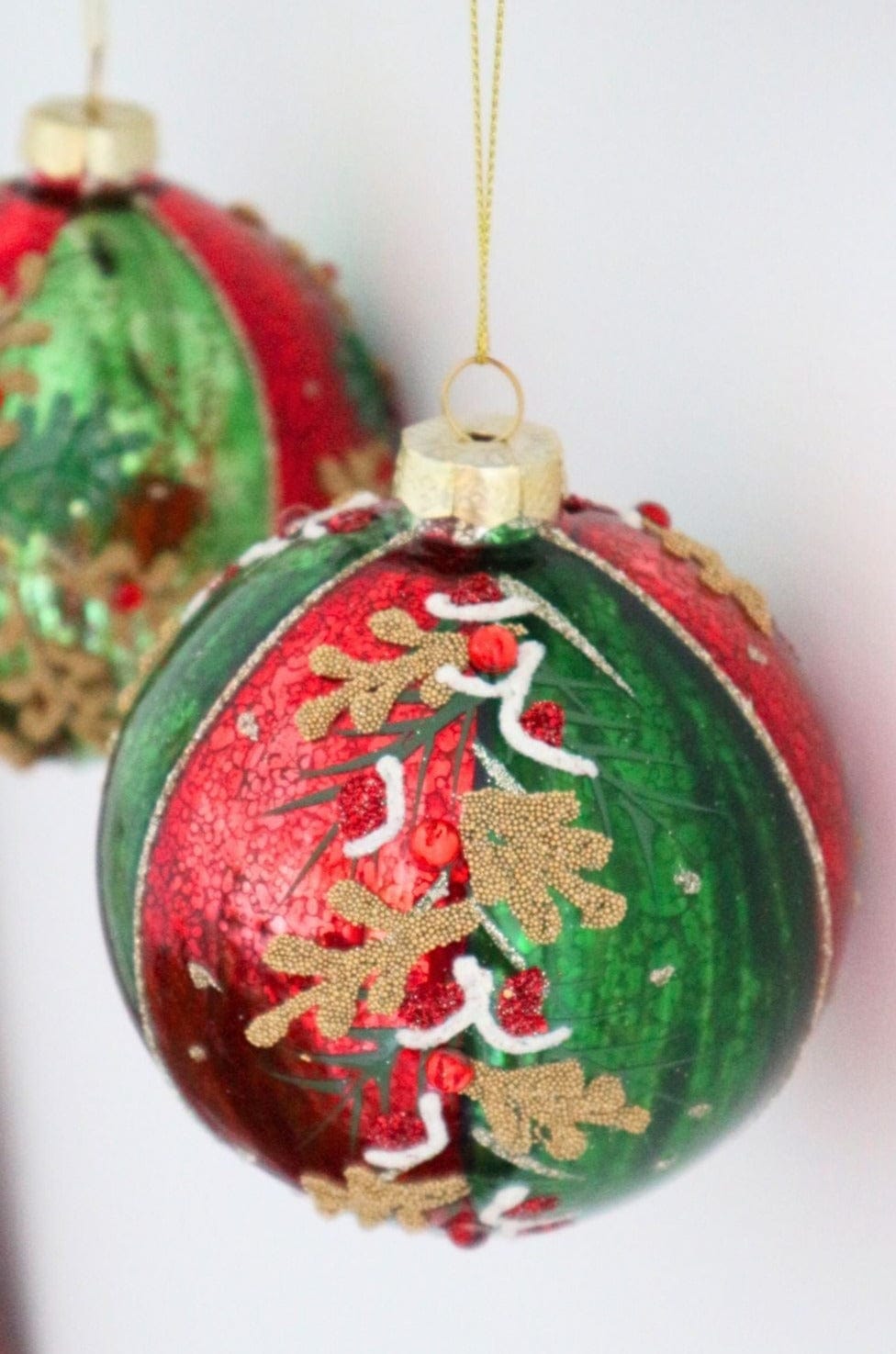 Blanc MariClo' Purcell Purcell - Palla di Natale rossa in vetro con glitter | Blanc MariClo'