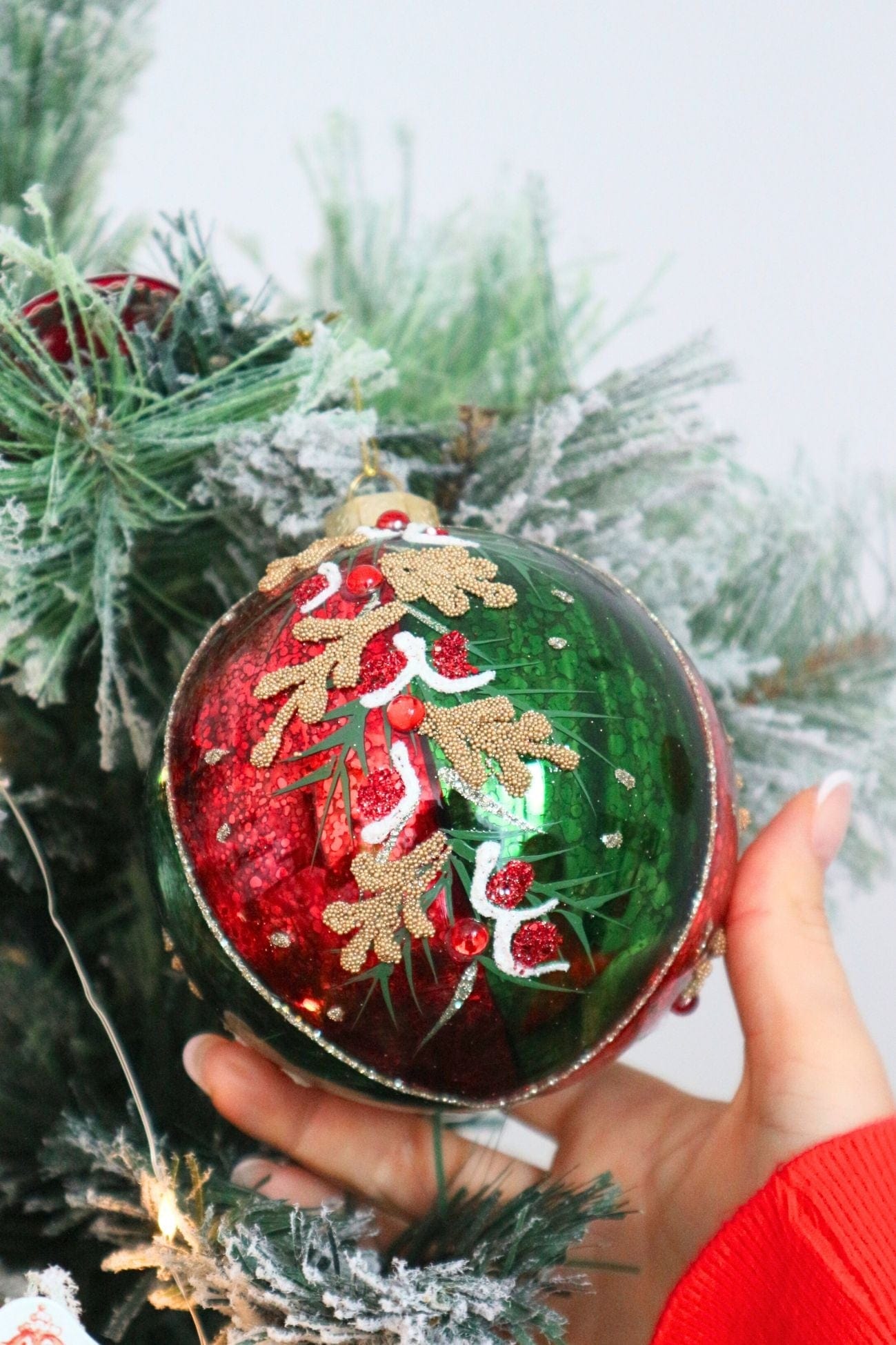 Blanc MariClo' Purcell Purcell - Palla di Natale rossa in vetro con glitter | Blanc MariClo'