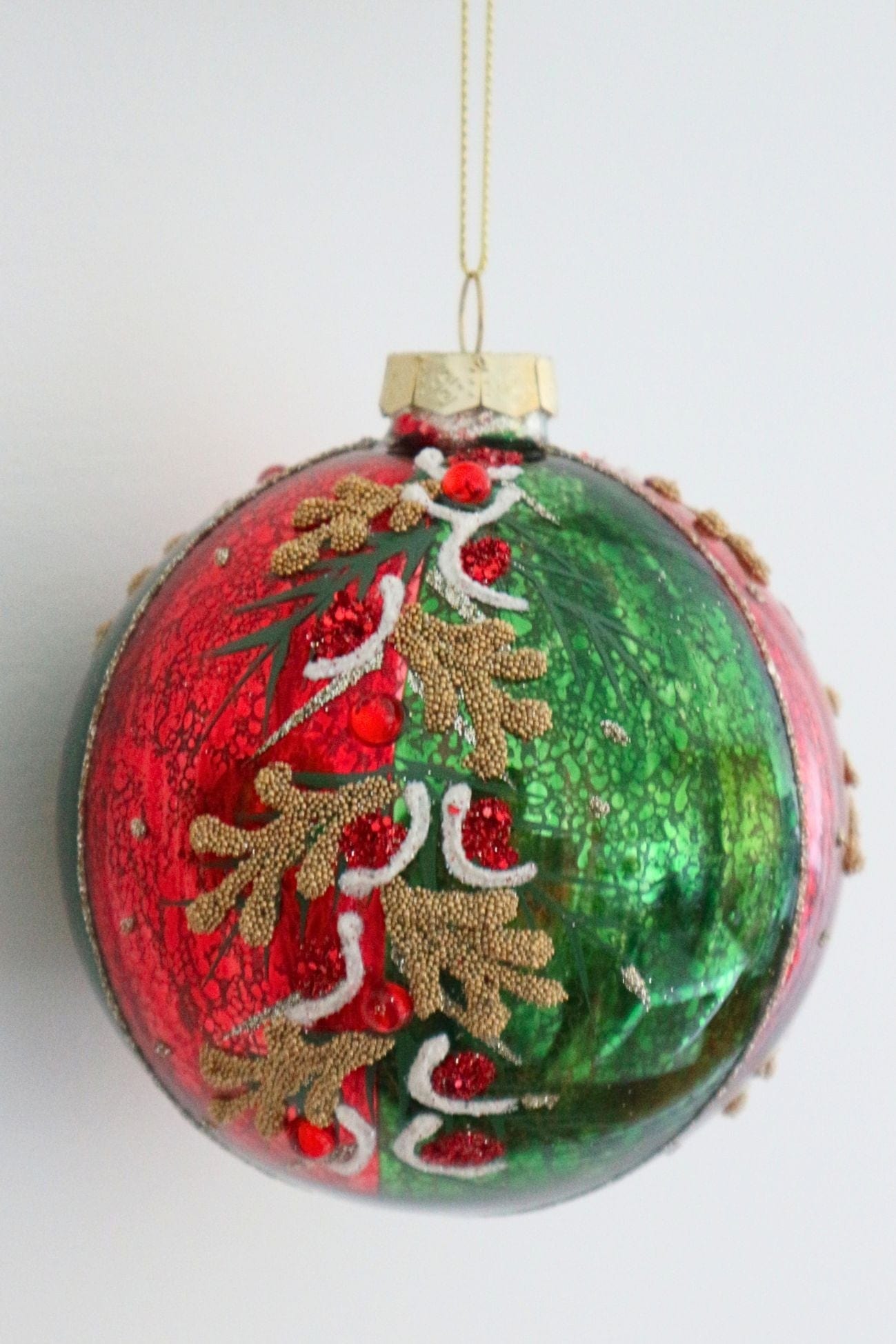 Blanc MariClo' Purcell Purcell - Palla di Natale rossa in vetro con glitter | Blanc MariClo'