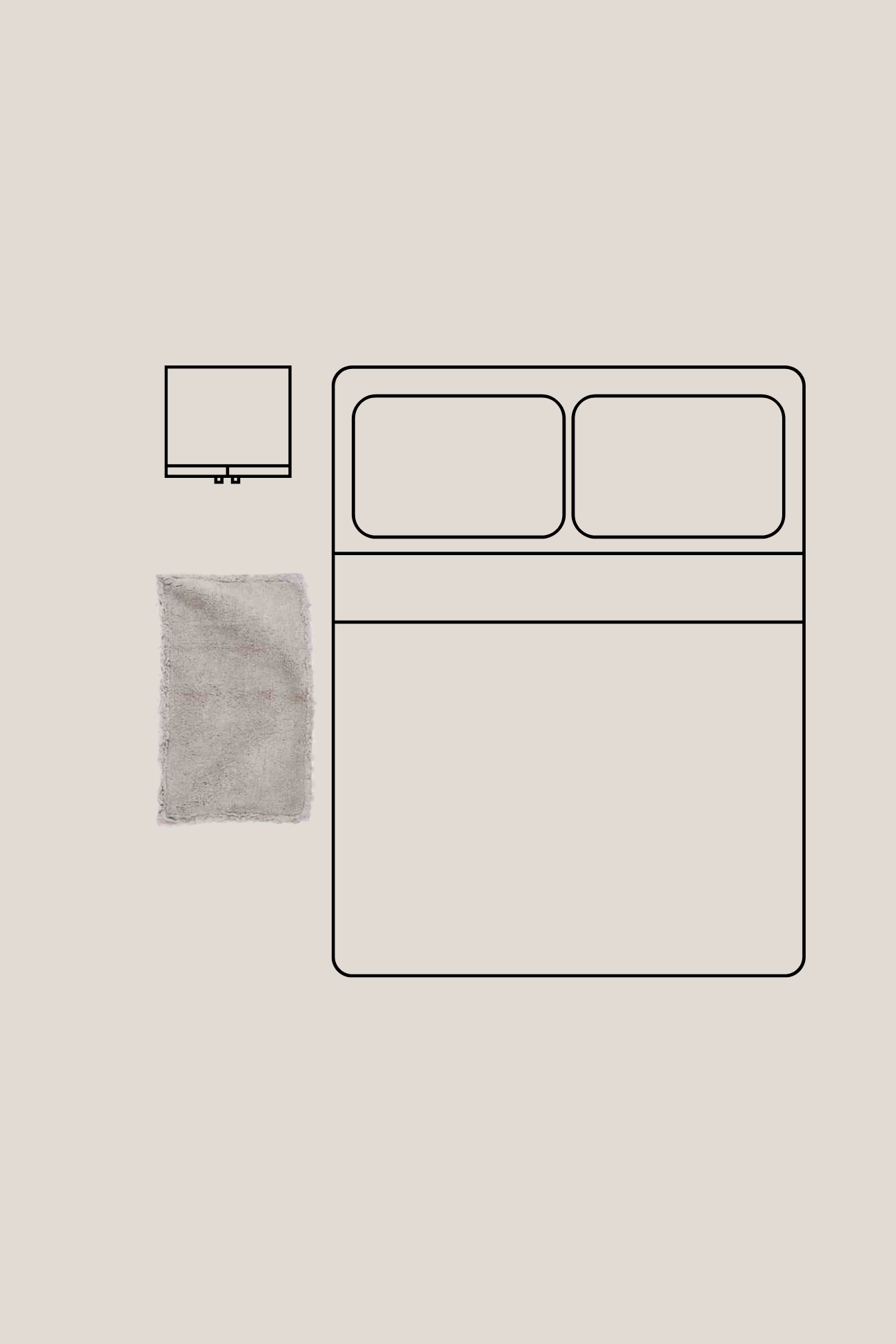 Blanc MariClo' Rouches Rouches - Rouches - Tappetino con rouches rettangolare in cotone grigio 50x90 | Blanc MariClo'