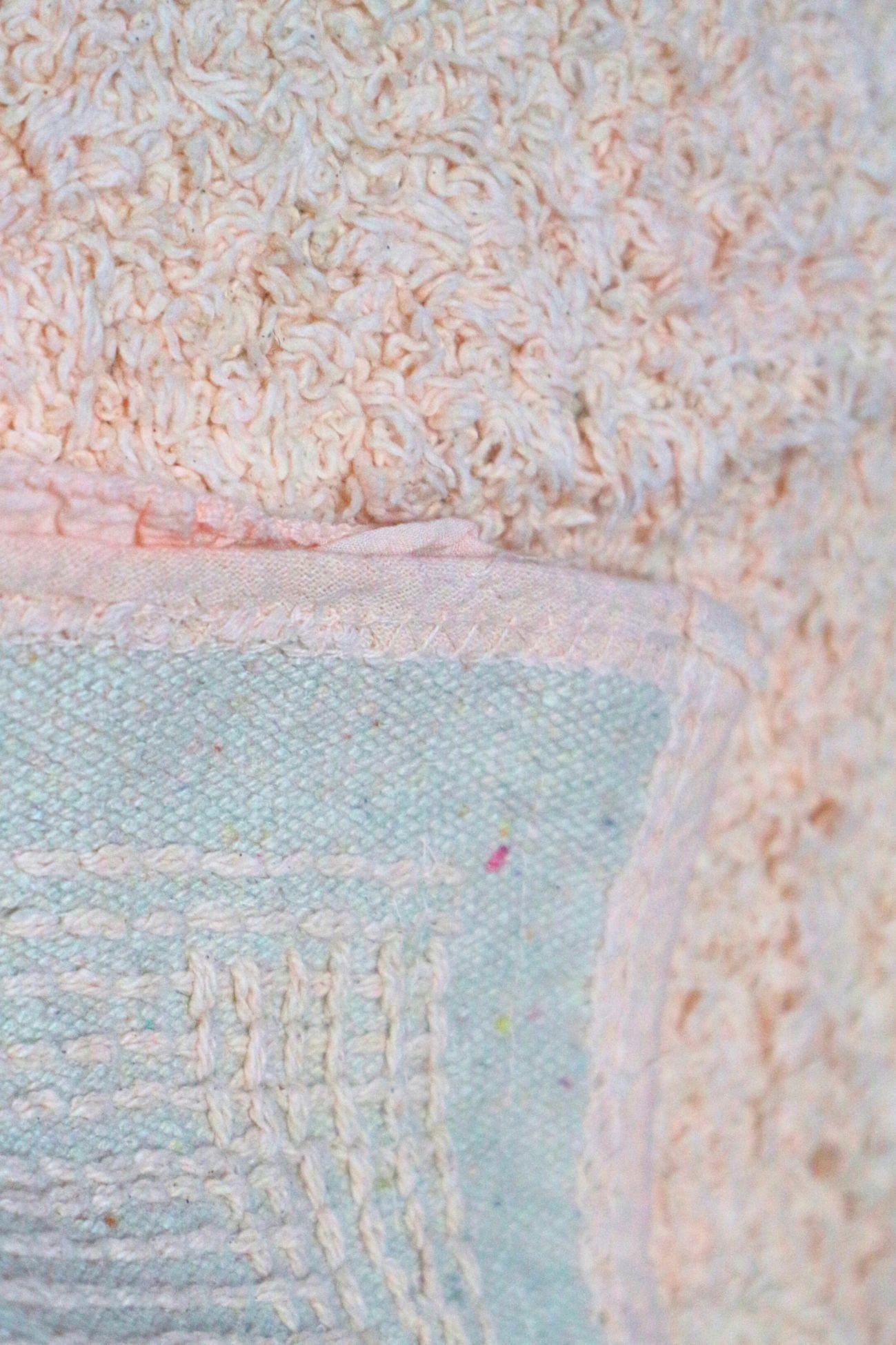 Blanc MariClo' Rouches Rouches - Rouches - Tappetino con rouches rettangolare in cotone rosa 50x90 | Blanc MariClo'