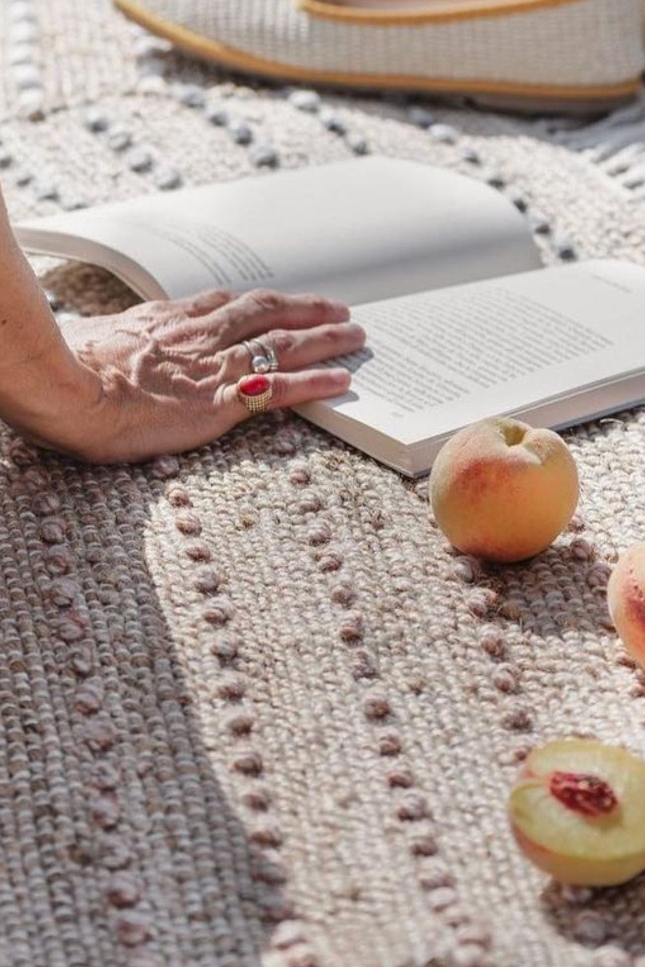 Blanc MariClo' Row Attitude Row Attitude - Row Attitude - Tappeto in juta con frange e cuciture rosa 90x60 | Blanc MariClo'