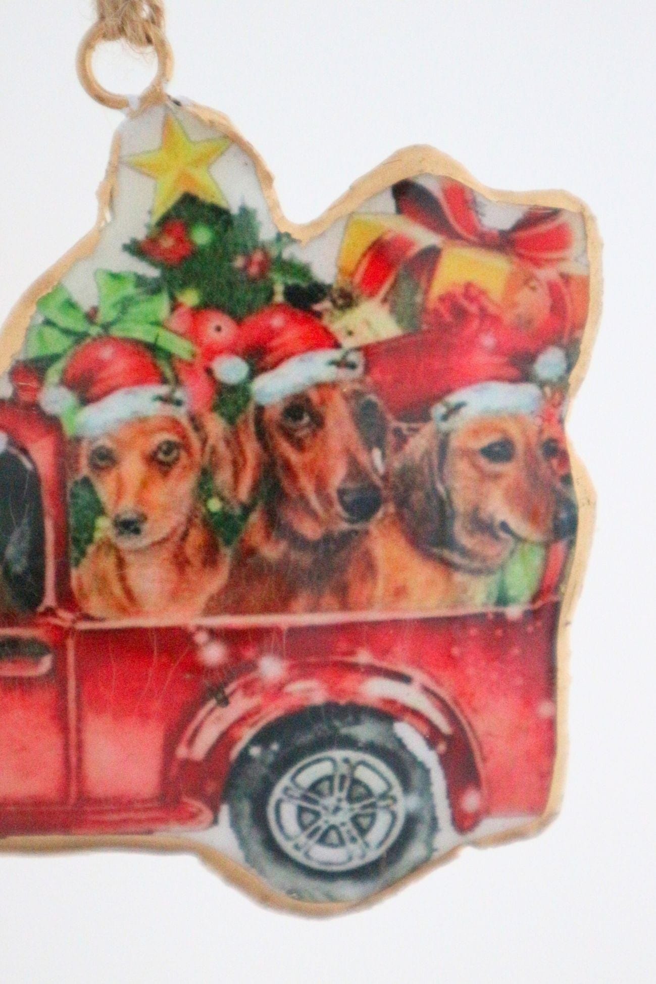 Blanc MariClo' Sonetti di Natale Sonetti di Natale - Ciondolo natalizio rosso in latta con cagnolini | Blanc MariClo'