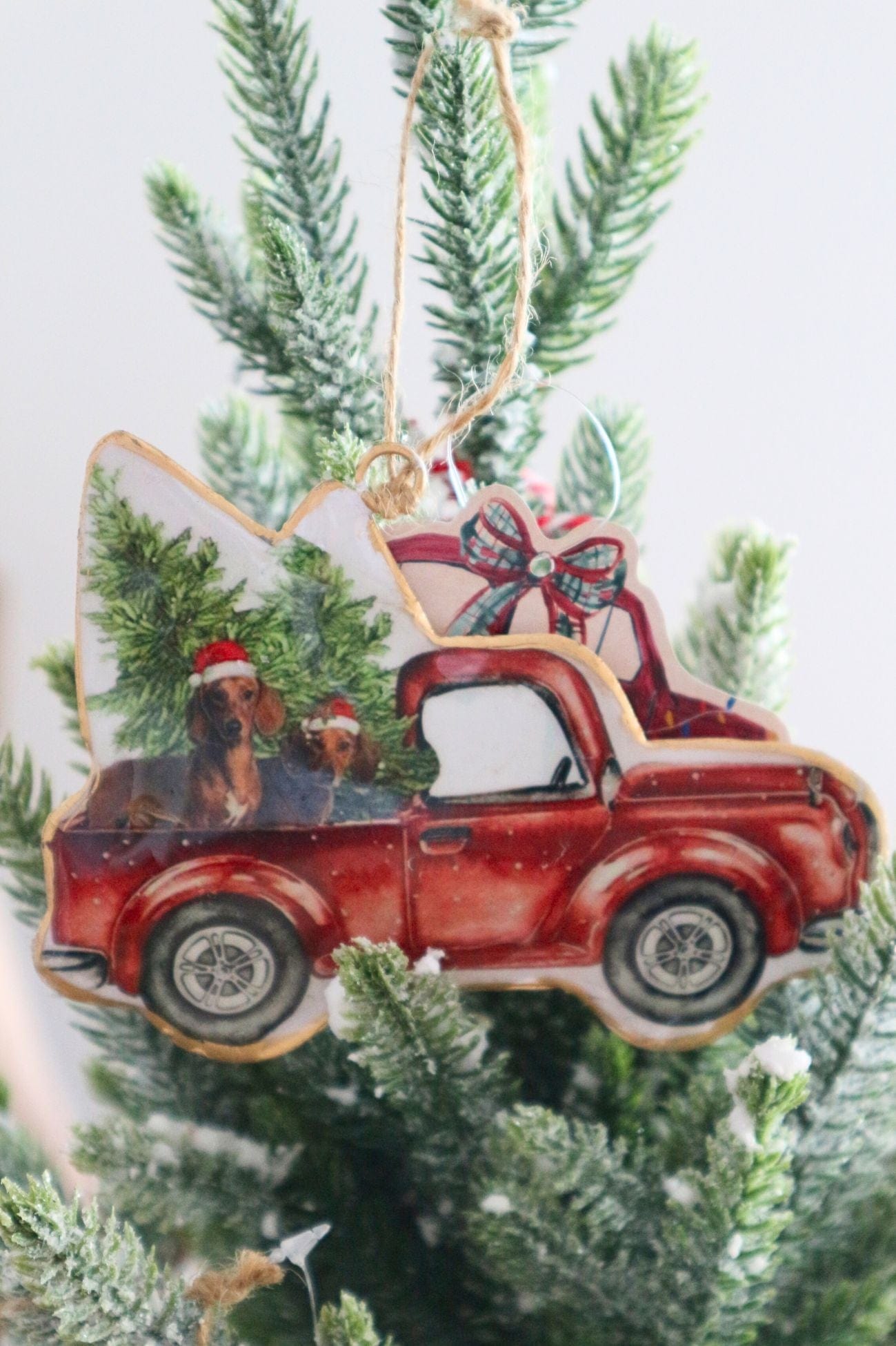 Blanc MariClo' Sonetti di Natale Sonetti di Natale - Ciondolo natalizio rosso in latta con cagnolini | Blanc MariClo'