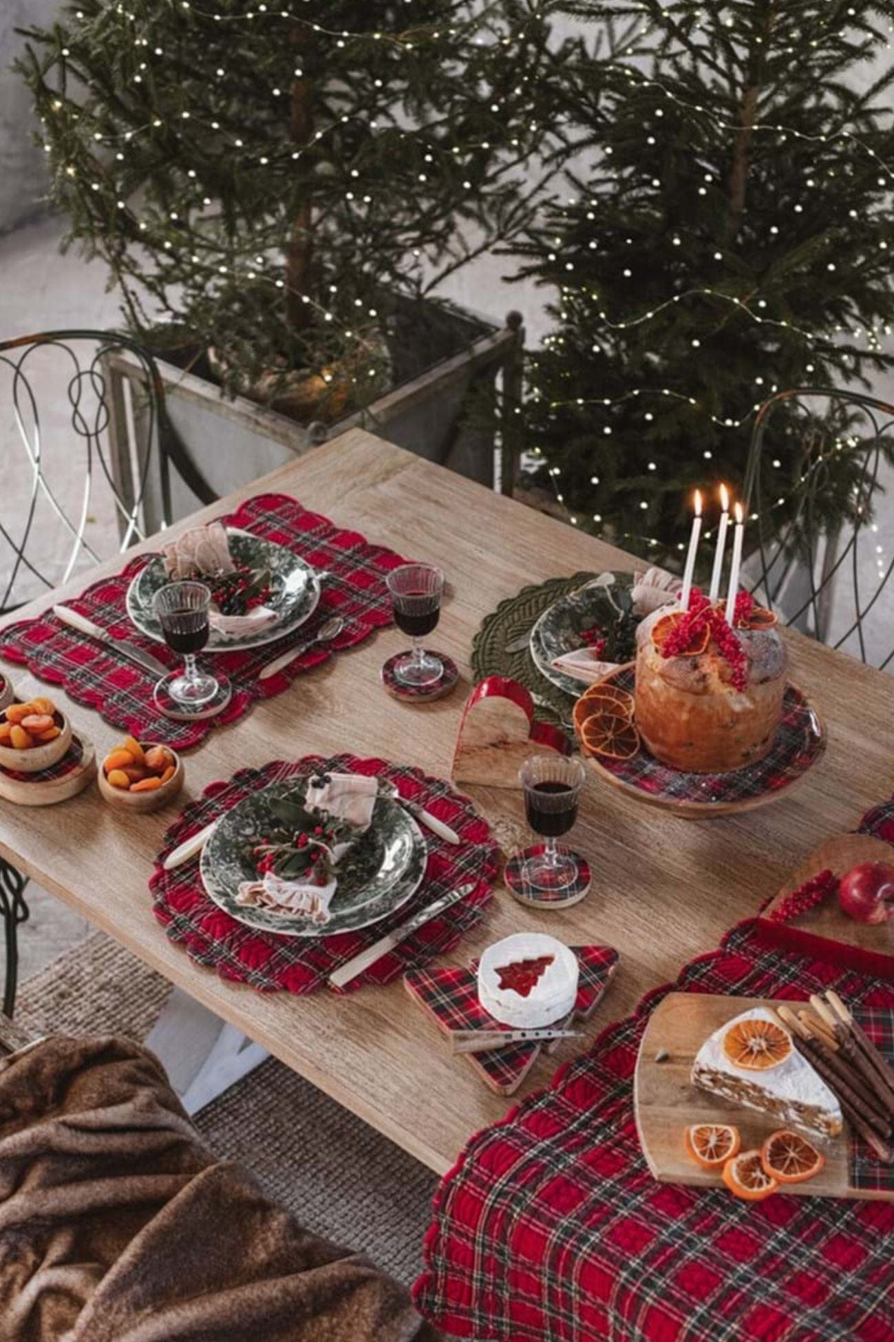 Blanc MariClo' Tartan Tartan - Runner in cotone con fantasia tartan 140x45 | Blanc MariClo'