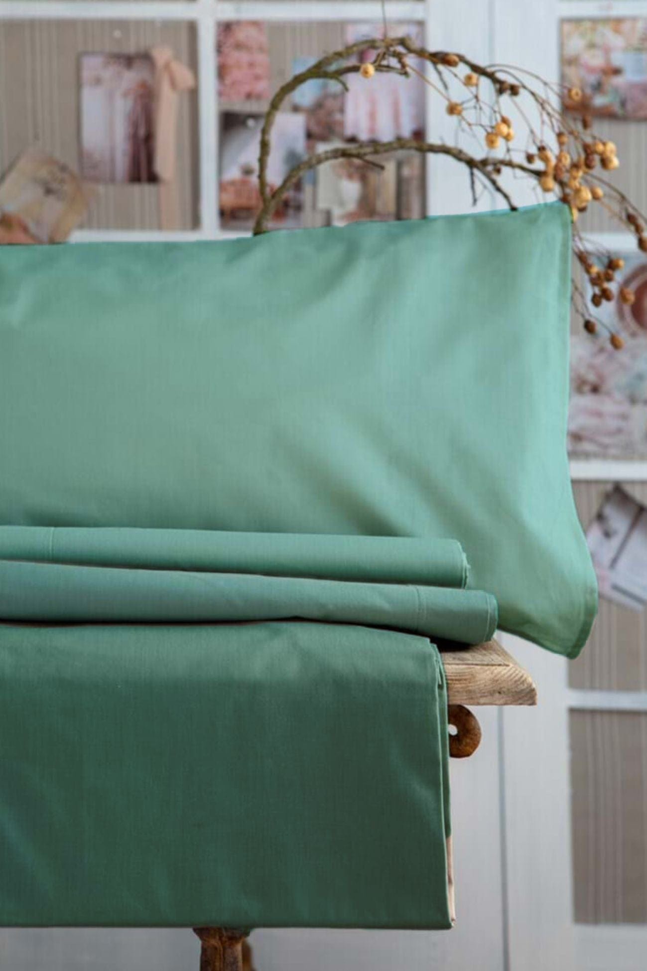 Blanc MariClo' Tuscany Tuscany - Completo letto matrimoniale verde in puro cotone con 2 federe 300x245 | Blanc MariClo'