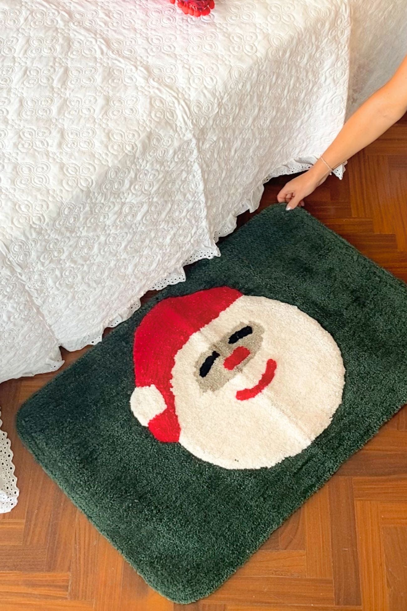 Blanc MariClo' Un Natale Italiano Un Natale Italiano - Tappetino da bagno/Scendiletto in cotone natalizio 80x55 | Blanc MariClo'