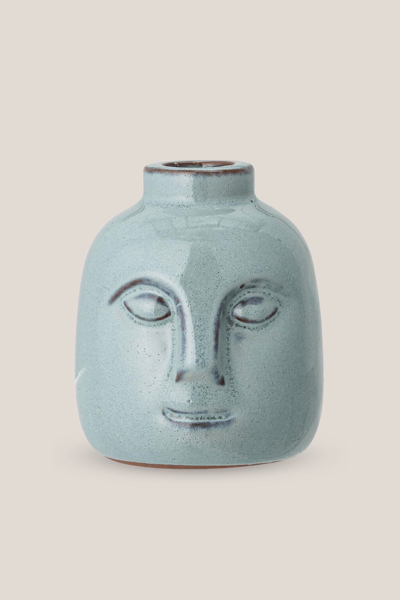 Bloomingville Eliot Portacandela in gres con volto