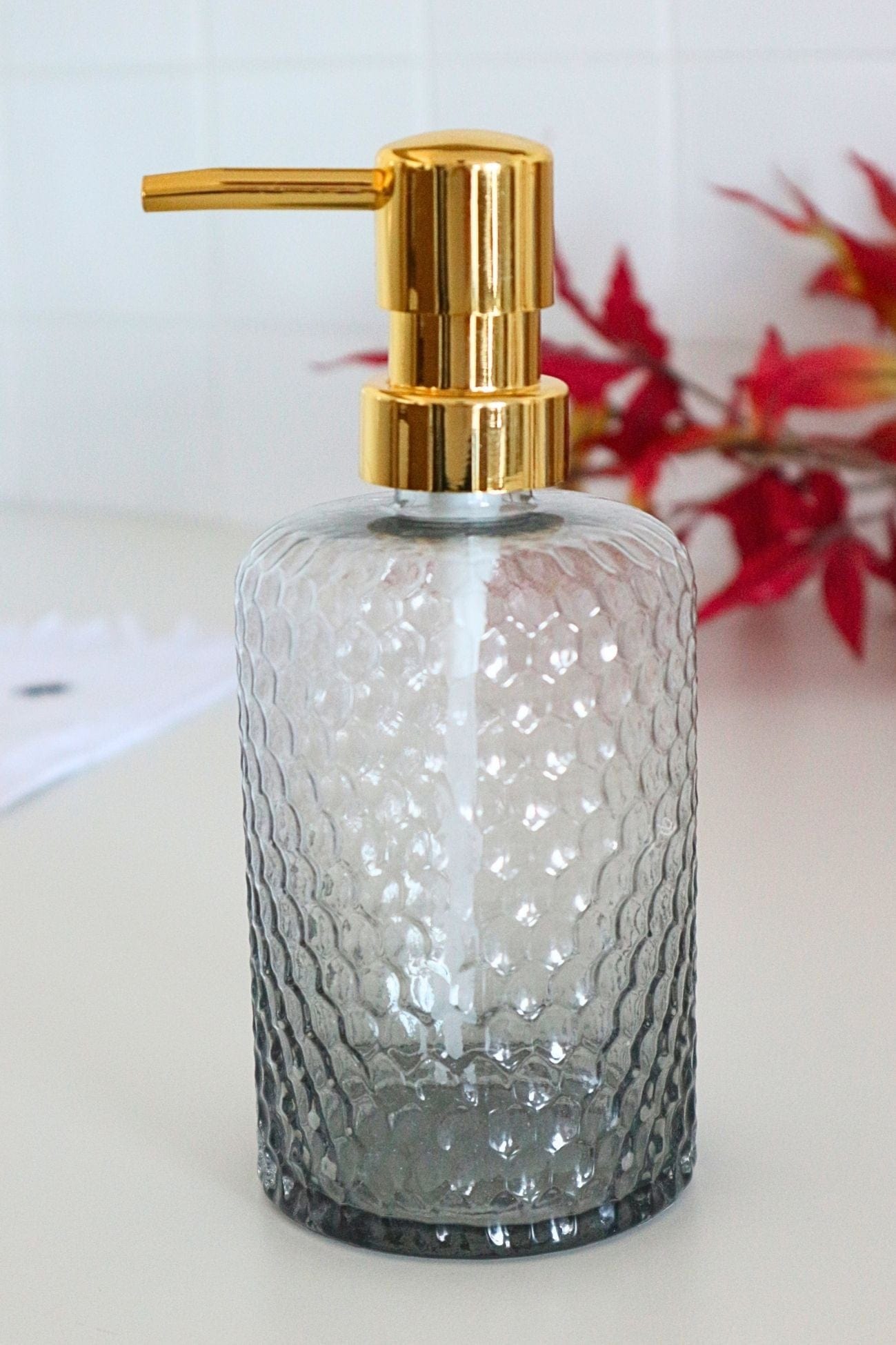 Bloomingville Hyben Hyben - Dosatore di sapone in vetro grigio | Bloomingville