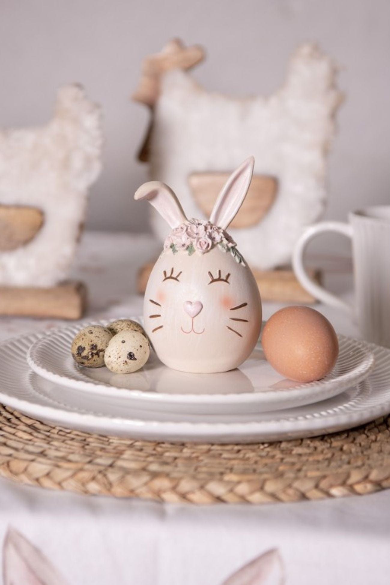 Clayre & Eef Batuffolo Batuffolo - Coniglietto decorativo pasquale in stile rustico | Clayre & Eef