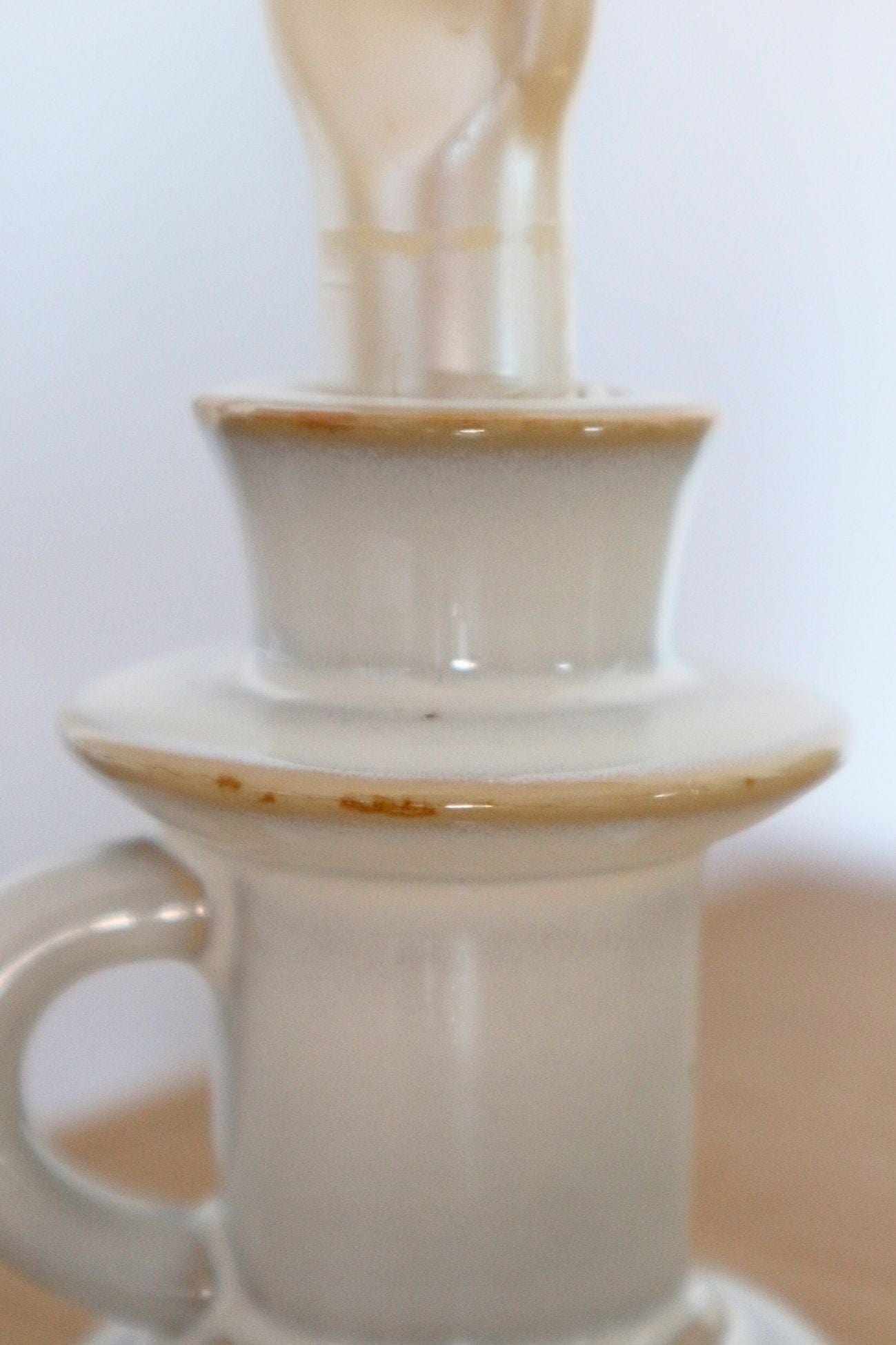 Clayre & Eef Ljus Ljus - Portacandela in porcellana con manico alla francese | Clayre & Eef