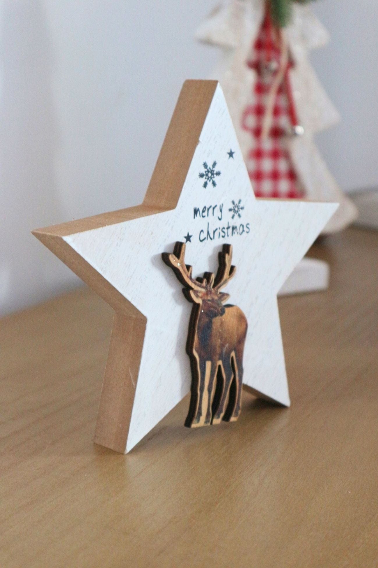 Clayre & Eef Merry Christmas Merry Christmas - Decorazione natalizia a stella in legno | Clayre & Eef