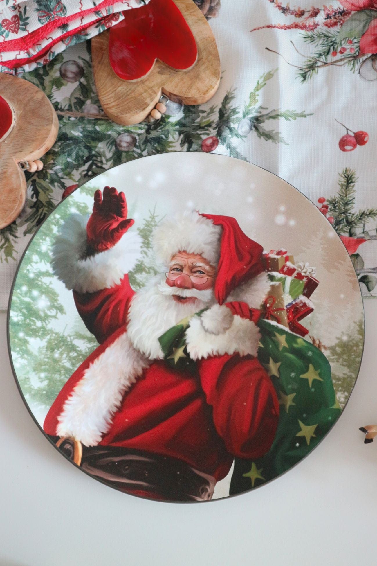 Clayre & Eef Nikola Nikola - Sottopiatto natalizio con Babbo Natale | Clayre & Eef