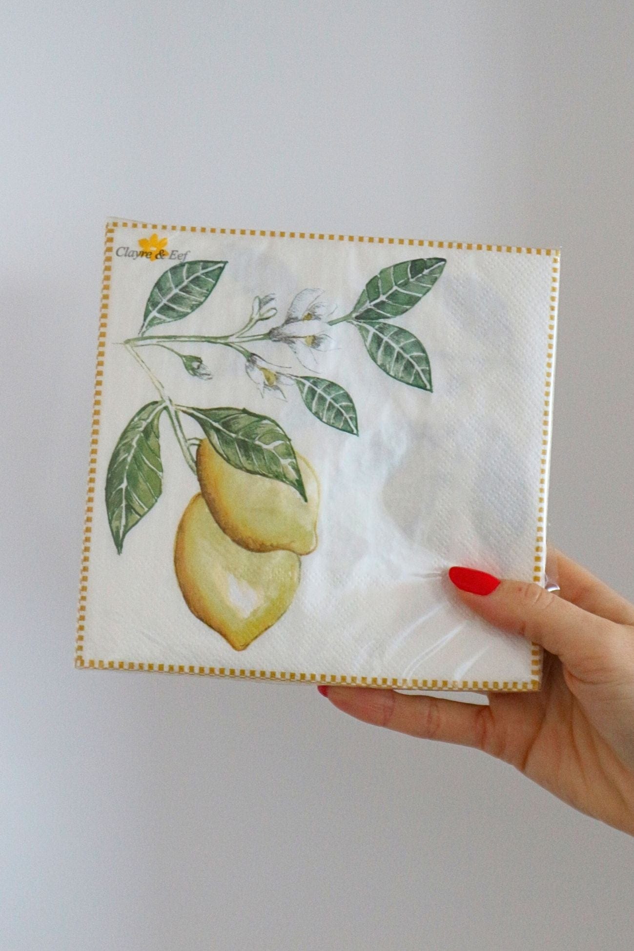 Clayre & Eef Sorrento Sorrento - Set di 20 tovaglioli in carta con limoni | Clayre & Eef