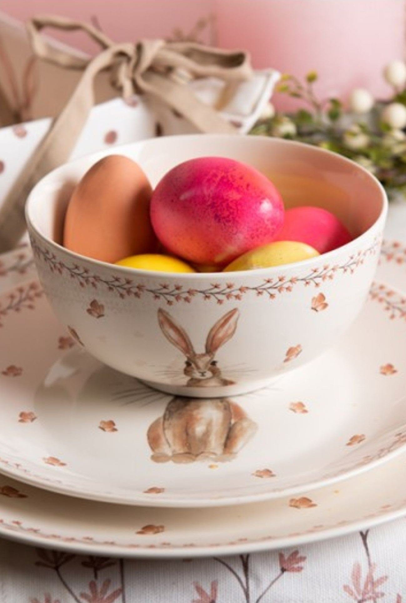 Clayre & Eef Tappo Tappo - Ciotola in porcellana con coniglietto pasquale | Clayre & Eef