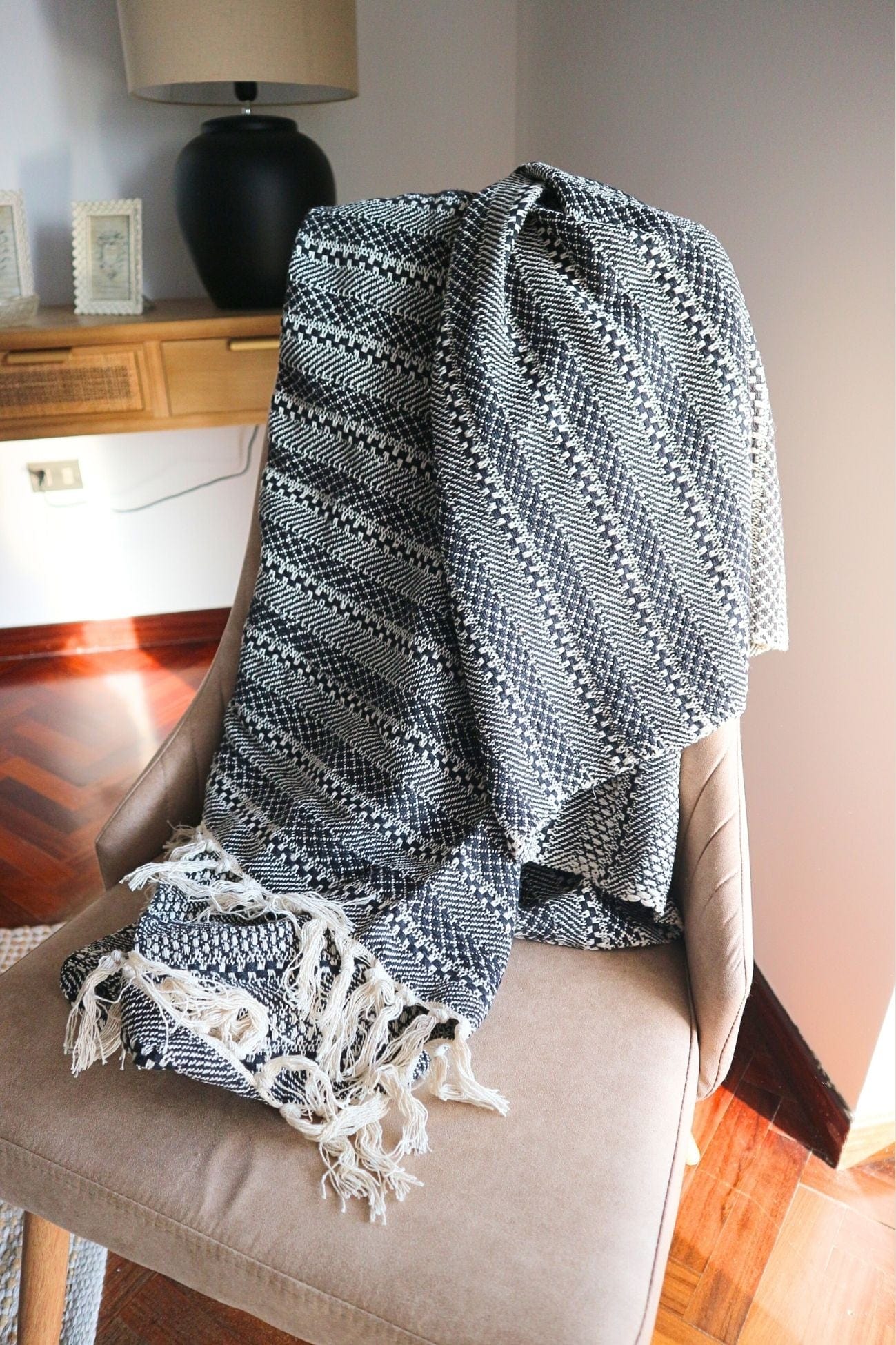 Clayre & Eef Teppe Teppe - Plaid in cotone rettangolare con frange 150x125 | Clayre & Eef