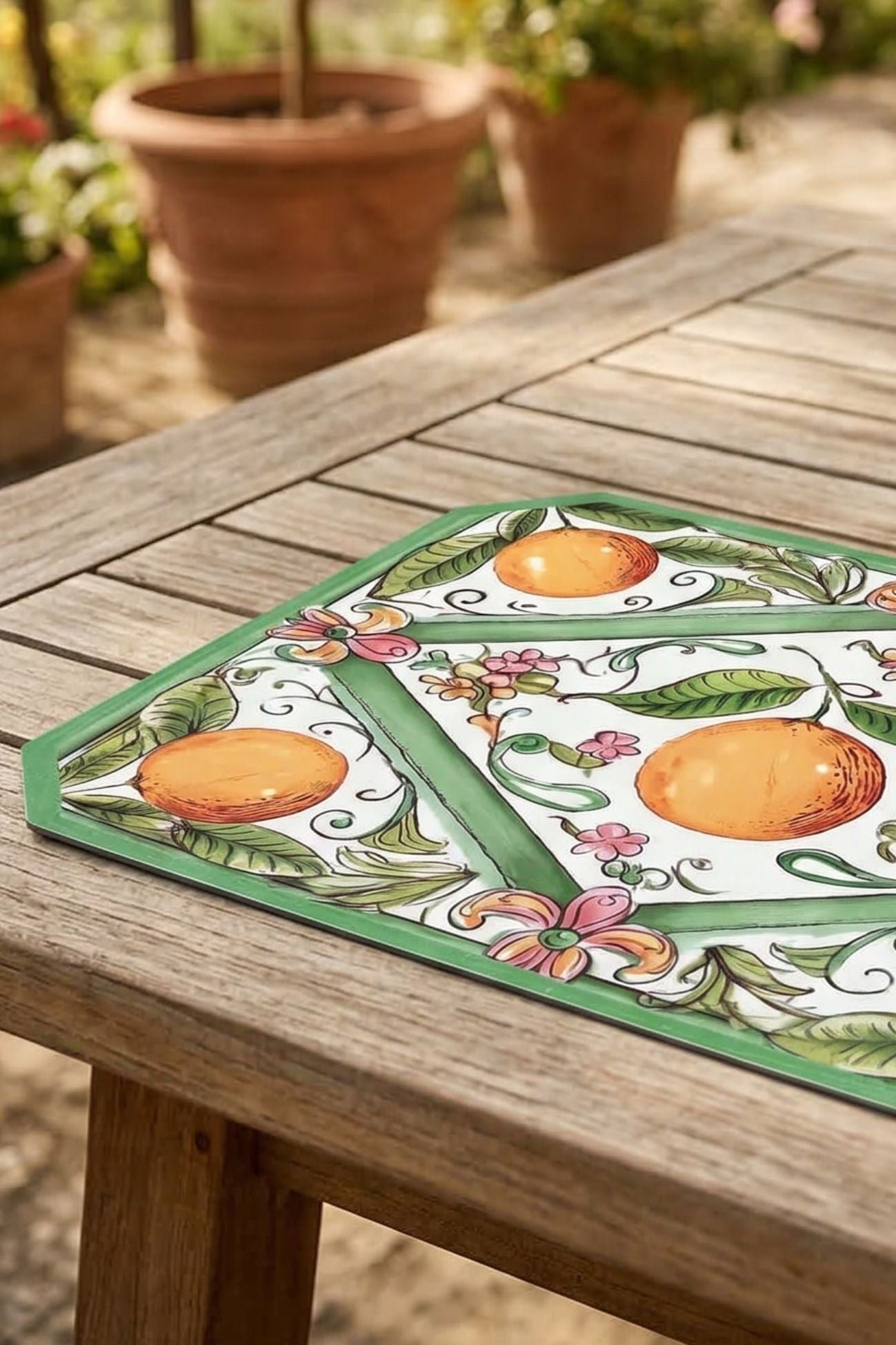 Vietri Tovaglietta Vinile Verde Arance