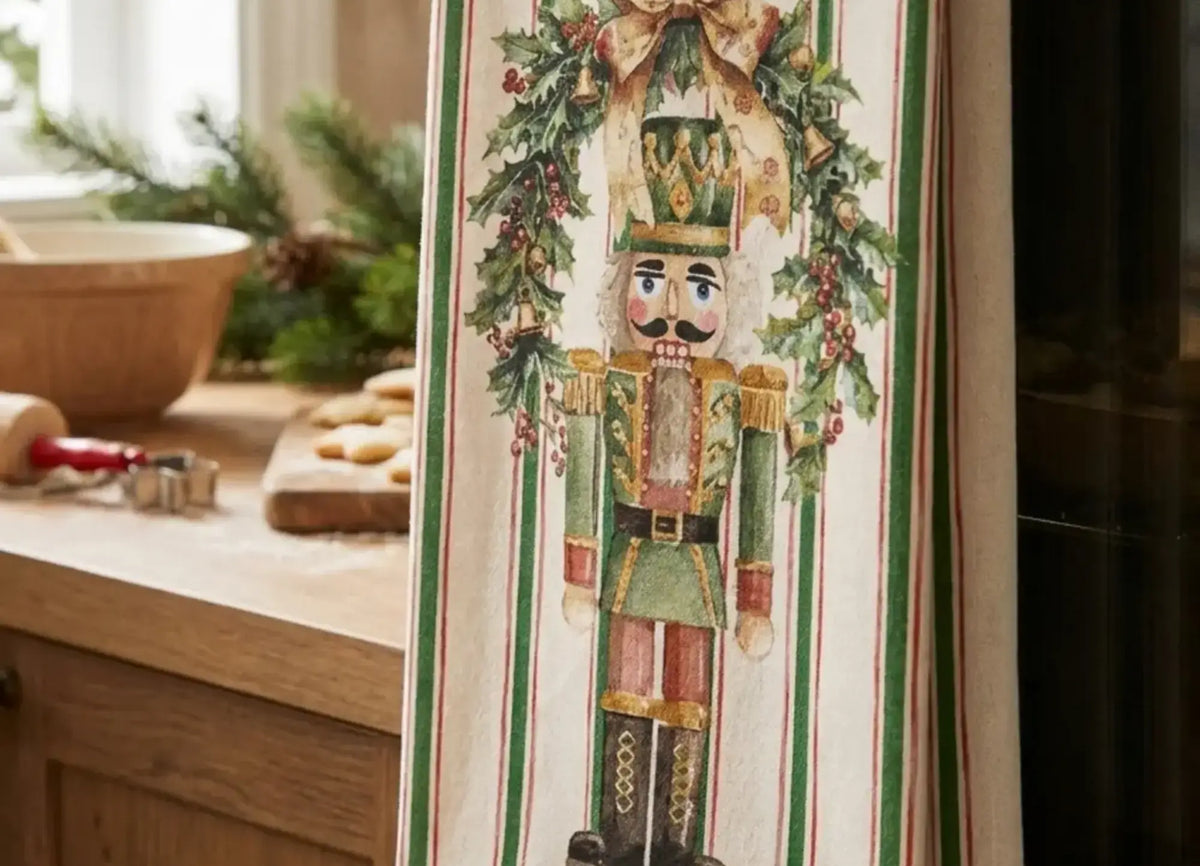 Rifugio Di Natale Tea Towel Nutcracker