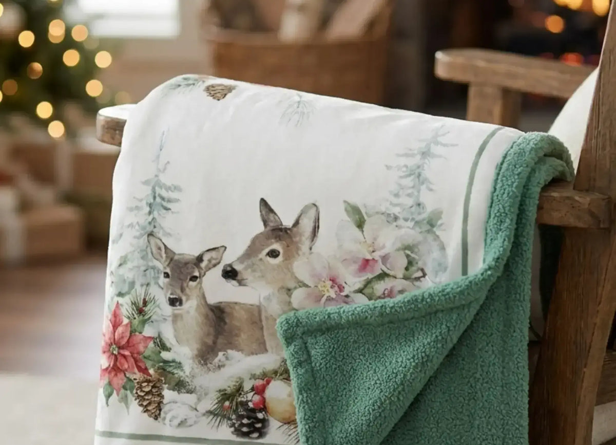 Giardino D'Inverno Throw White Fawns