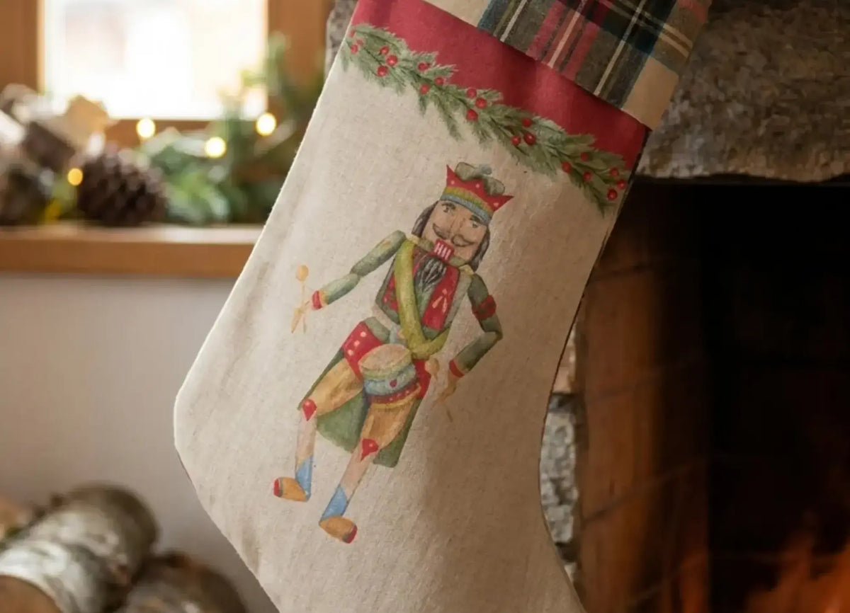 Vintage Toys Nutcracker Drum Christmas Stocking