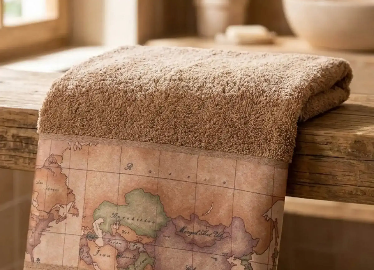 Geo Classic Taupe Bath Towel