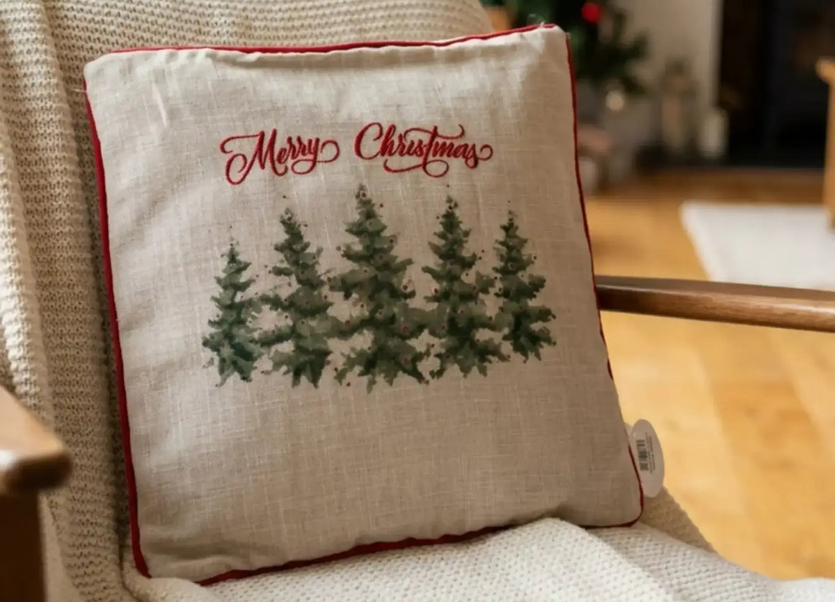 Merry Wood Square Trees Cushion