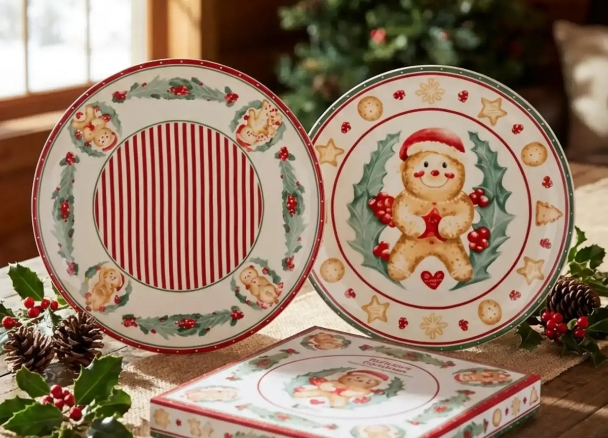 Delicious Christmas Dessert Plate Set