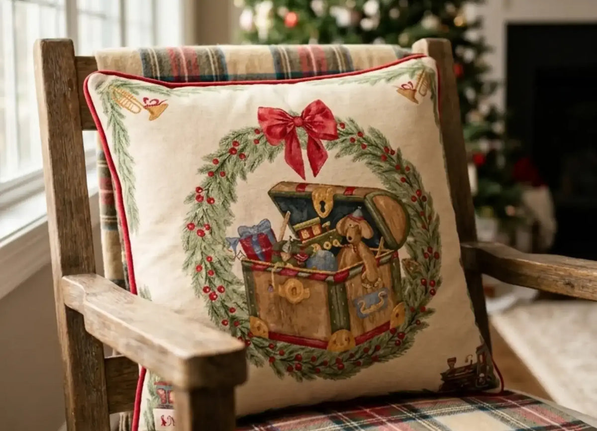 Vintage Toys Treasure Chest Cushion