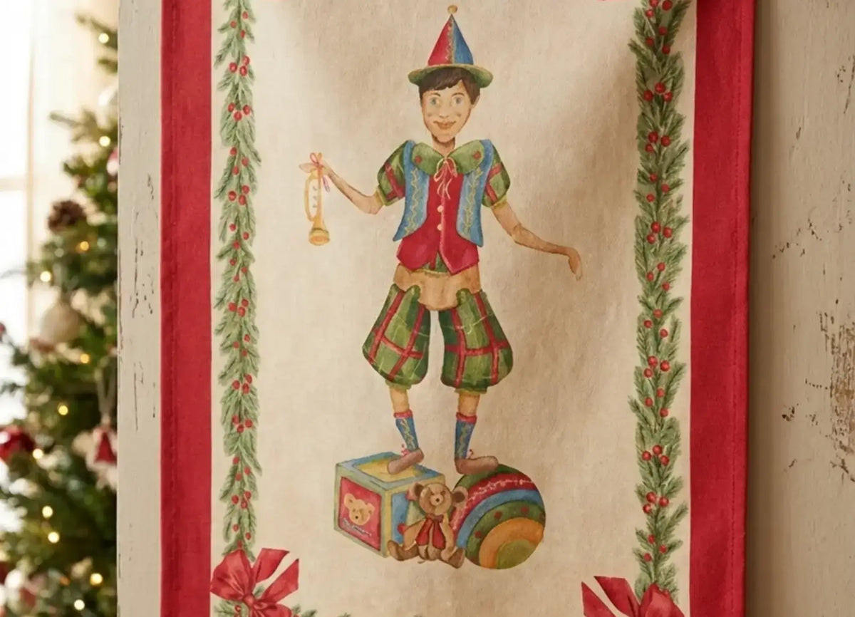 Vintage Toys Pinocchio Tea Towel