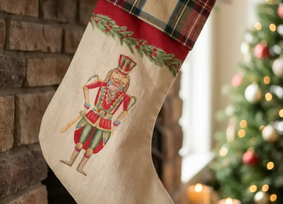Vintage Toys Nutcracker Cane Christmas Stocking