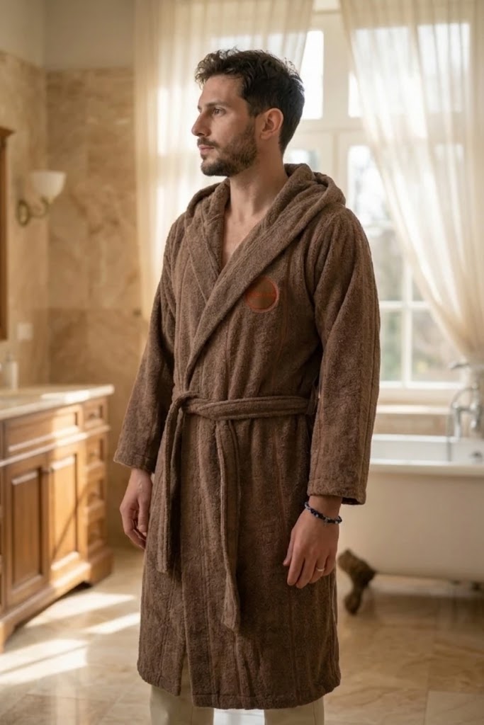 Gessato Bathrobe Coffee
