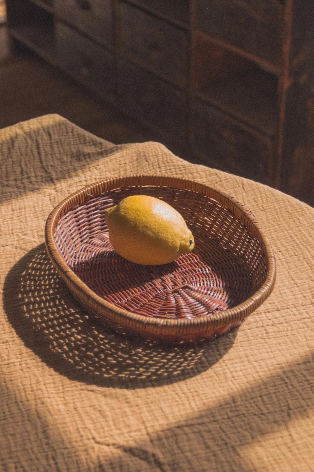 Éloge Sary Cestino da tavola ovale in vimini scuro