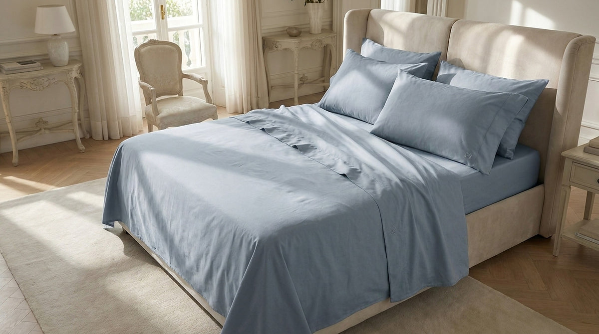 Lory Completo Letto var64 Stone Blue - ambientata