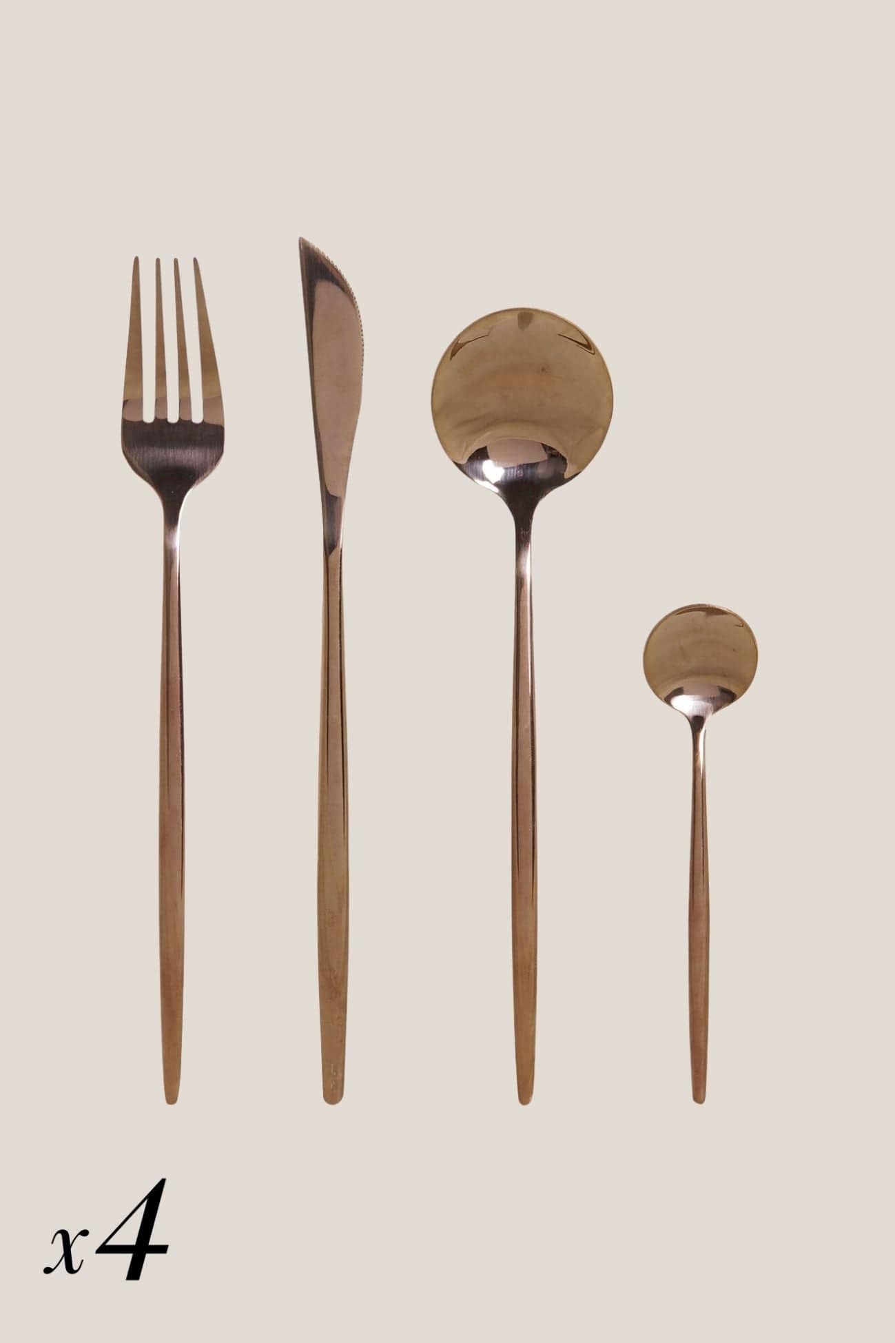 Item International Amaka Amaka - Set di 16 posate in acciaio inox ramato per 4 persone | Item International