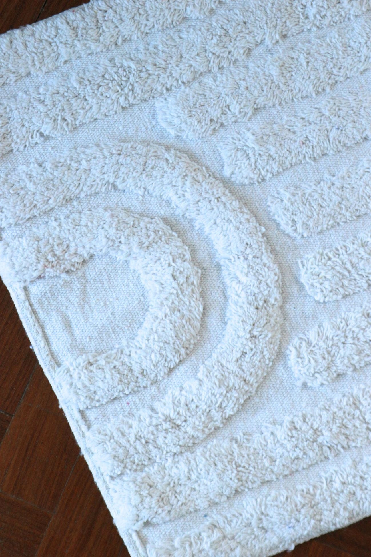 Item International Bode Bode - Tappetino in cotone bianco con motivo geometrico 60x40 | Item International