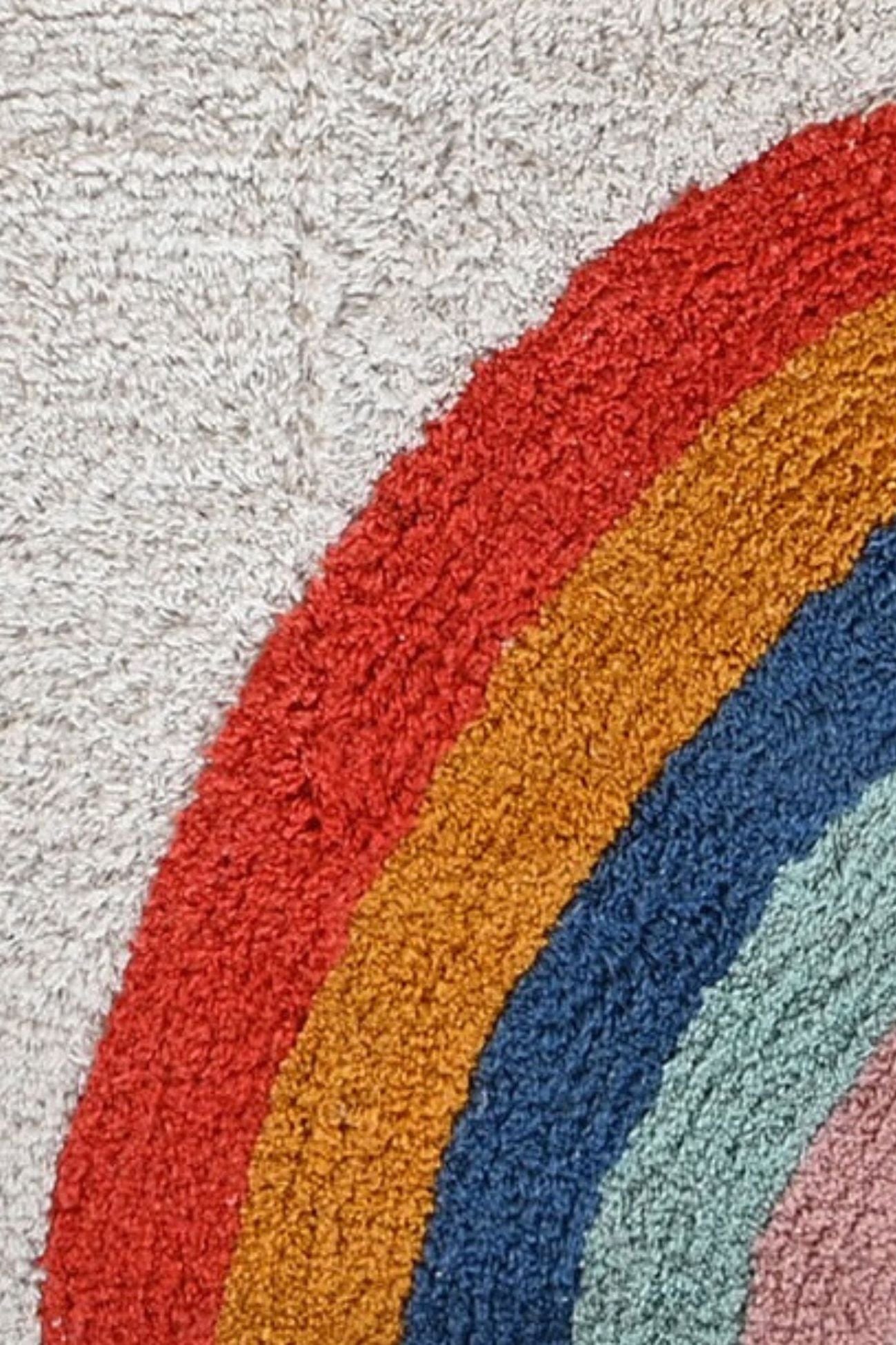 Item International Cal Cal - Tappetino in cotone con arcobaleno 60x40 | Item International