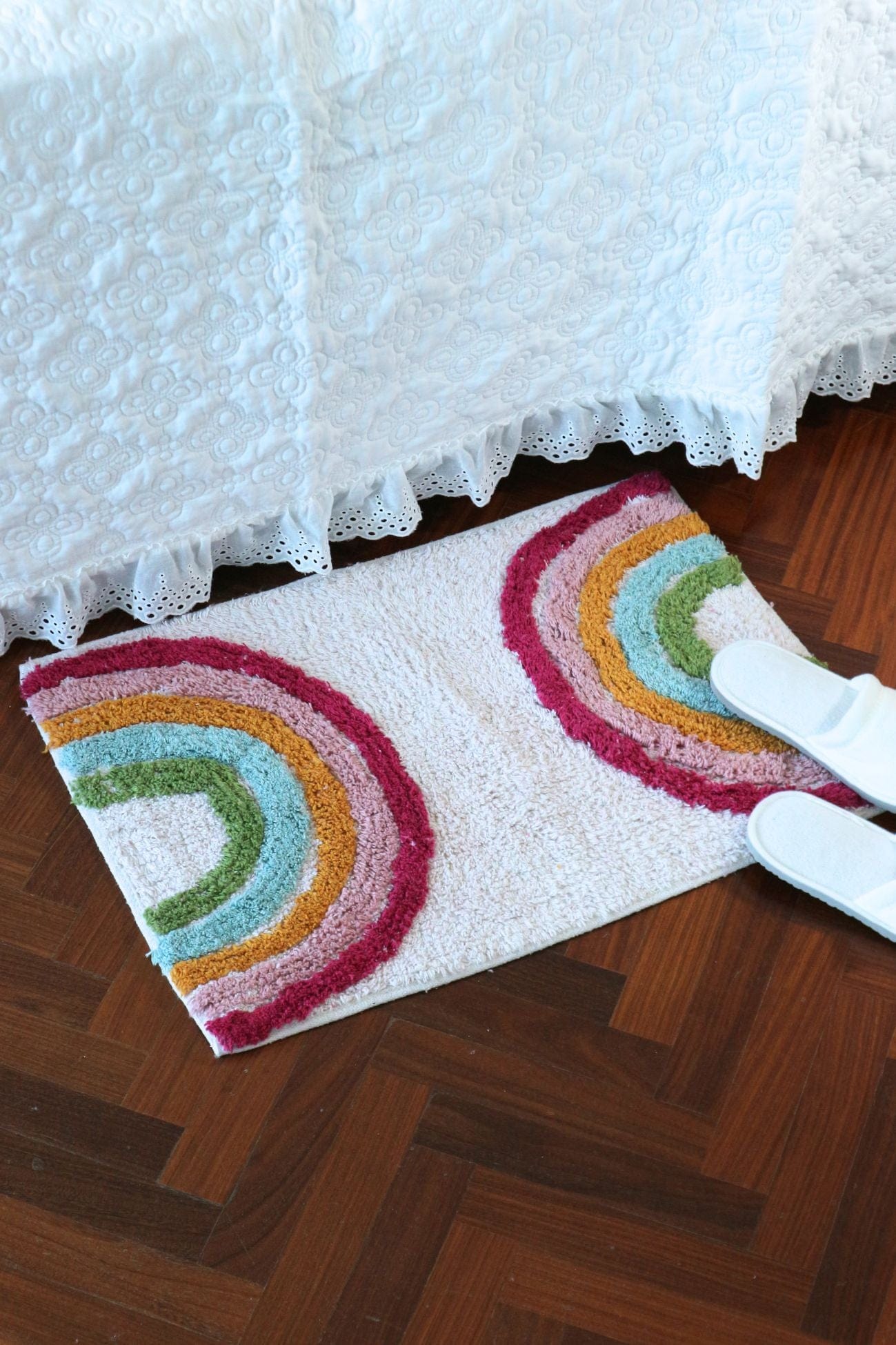 Item International Cal Cal - Tappetino in cotone con arcobaleno 60x40 | Item International