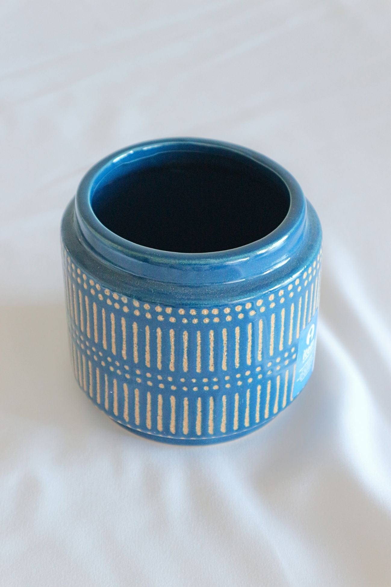 Item International Cedric Cedric - Vaso in ceramica blu e beige in stile orientale | Item International