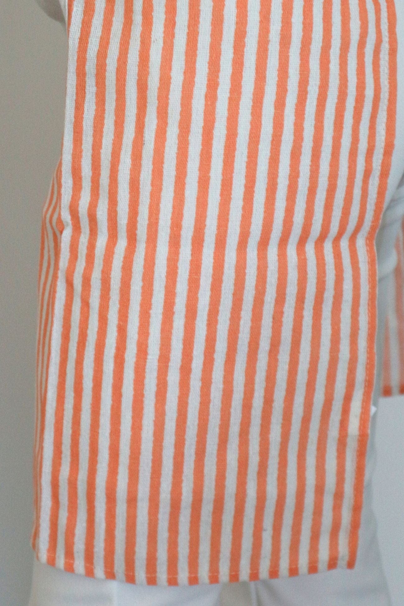 Item International Emilie Emilie - Grembiule arancione a righe con tasca | Item International