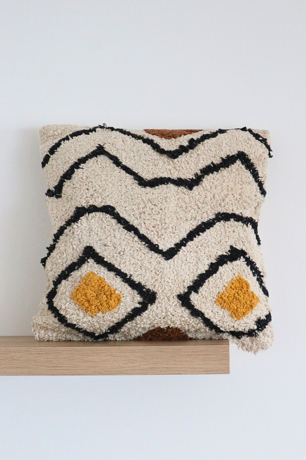 Item International Flecos Cuscino arredo quadrato imbottito in cotone in stile boho