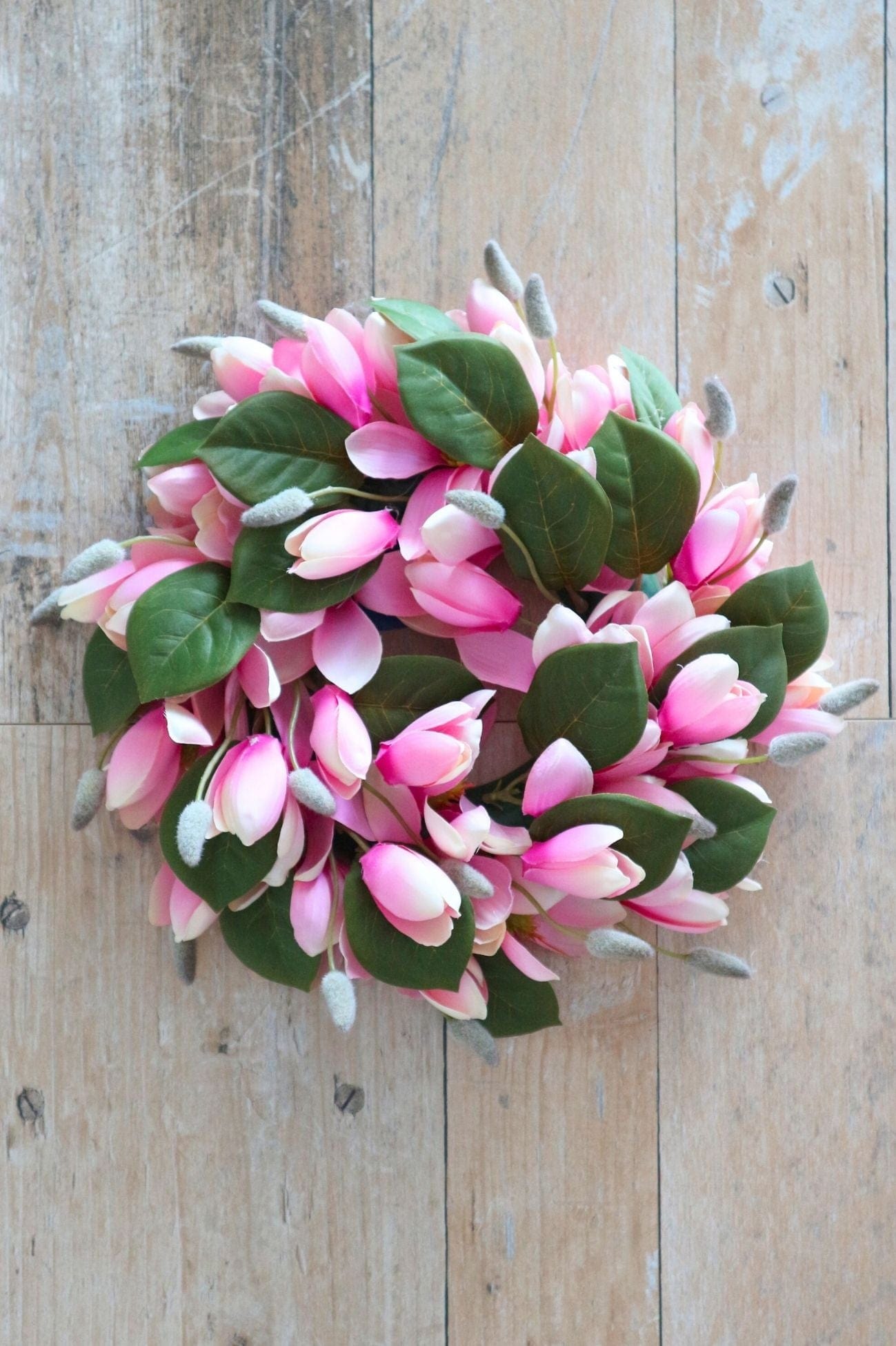 Item International Flora Flora - Centrotavola ghirlanda floreale rosa e verde 30cm | Item International