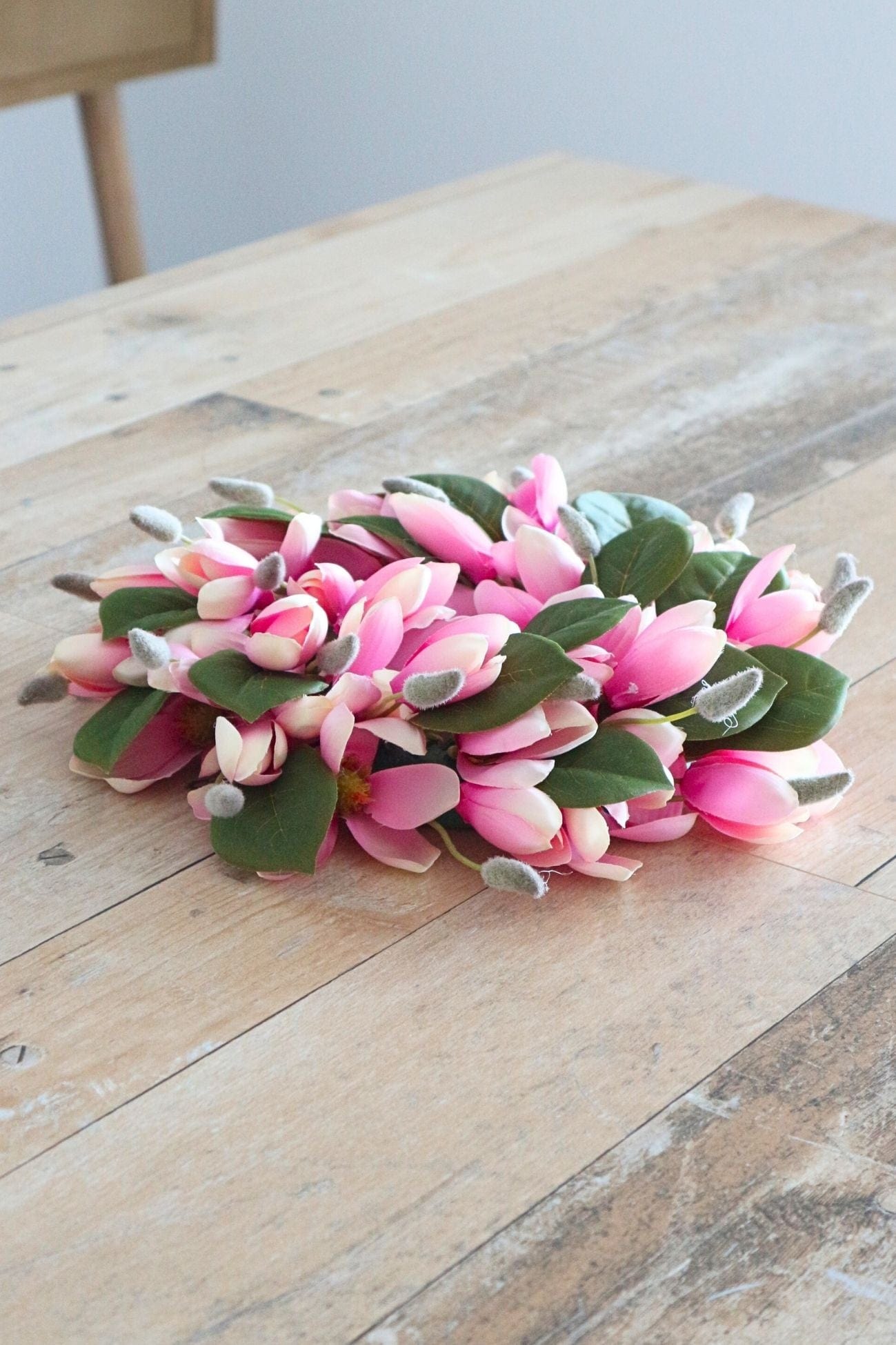 Item International Flora Flora - Centrotavola ghirlanda floreale rosa e verde 30cm | Item International