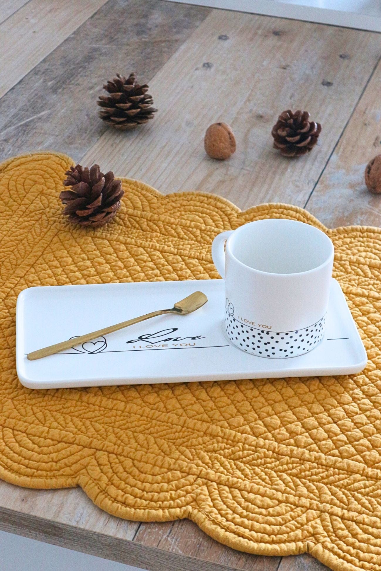 Item International Good Morning Good Morning - Set tazza e piattino in ceramica bianca 350 ml | Item International