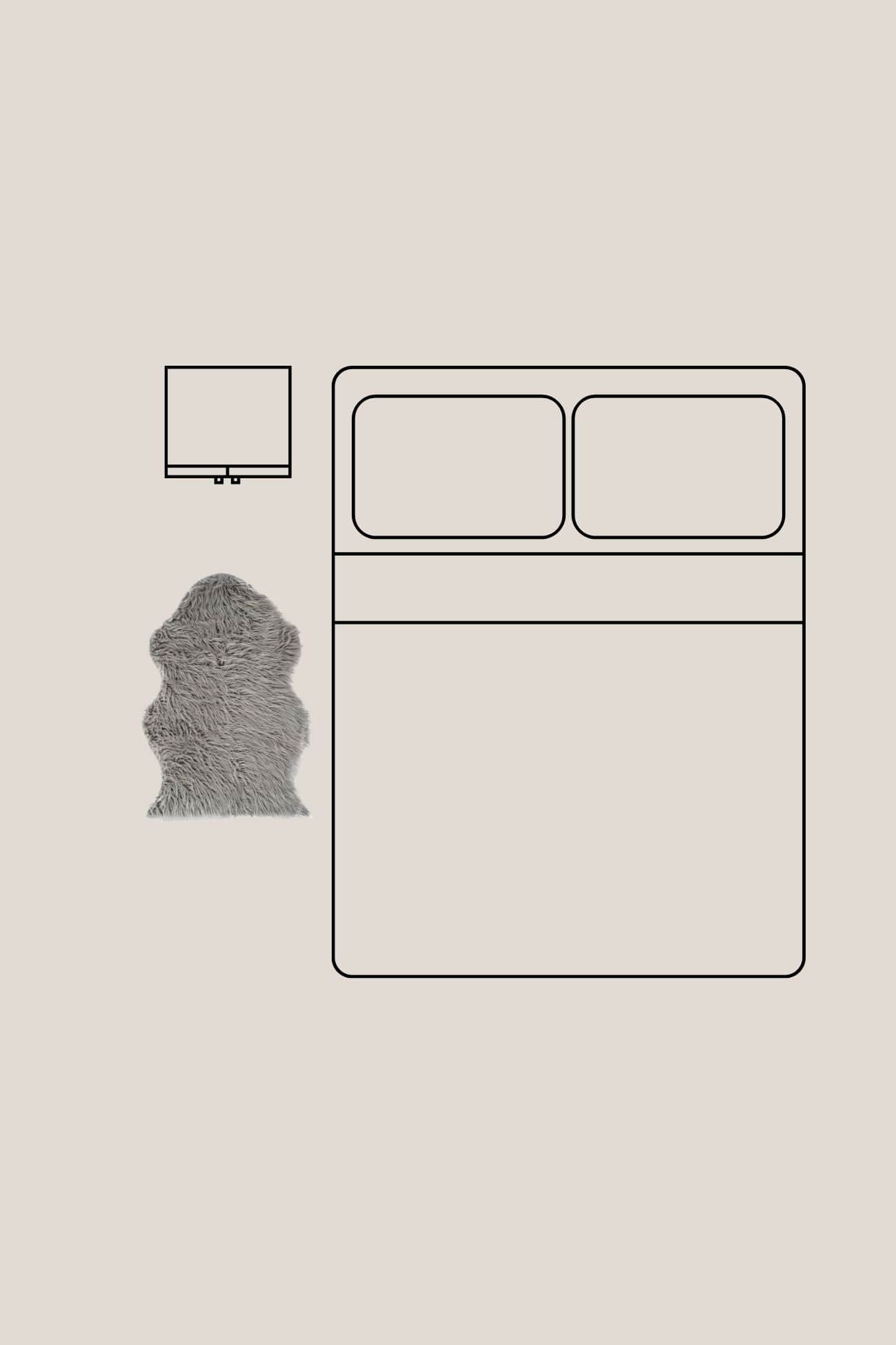 Item International Hara Hara - Tappetino grigio a pelo lungo 60x90cm | Item International