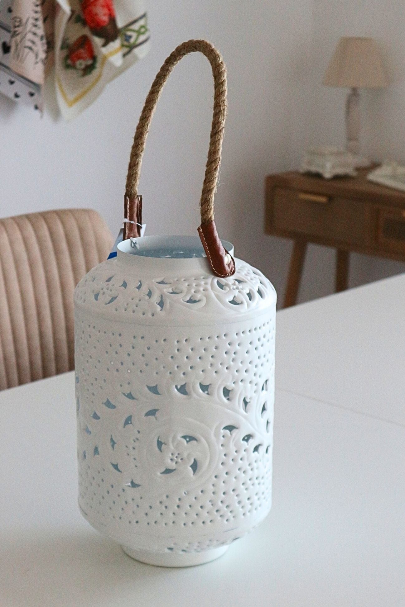 Item International Harper Harper - Lanterna in metallo bianco traforato | Item International